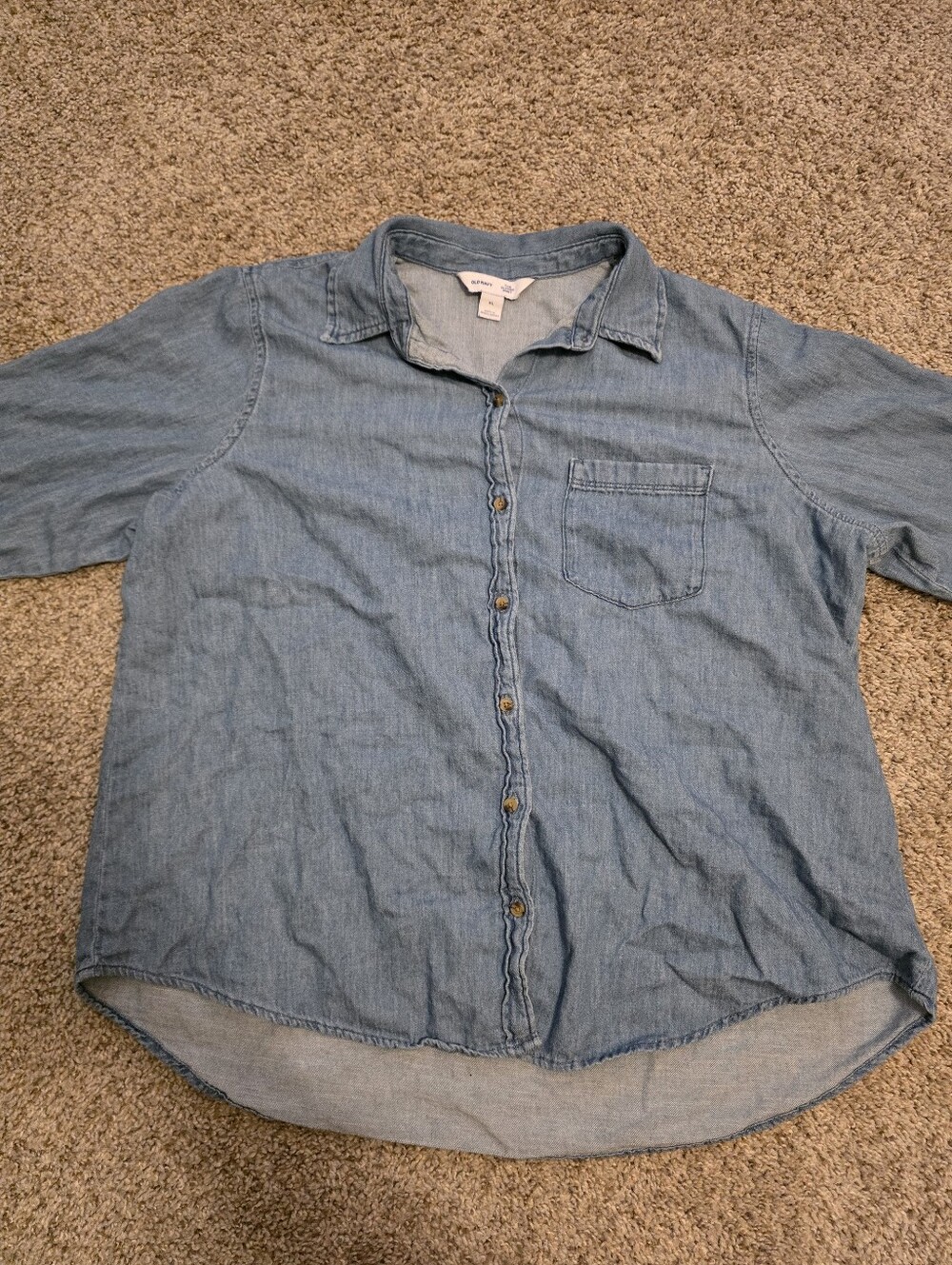 Light Blue Denim Button-Up Shirt - Old Navy